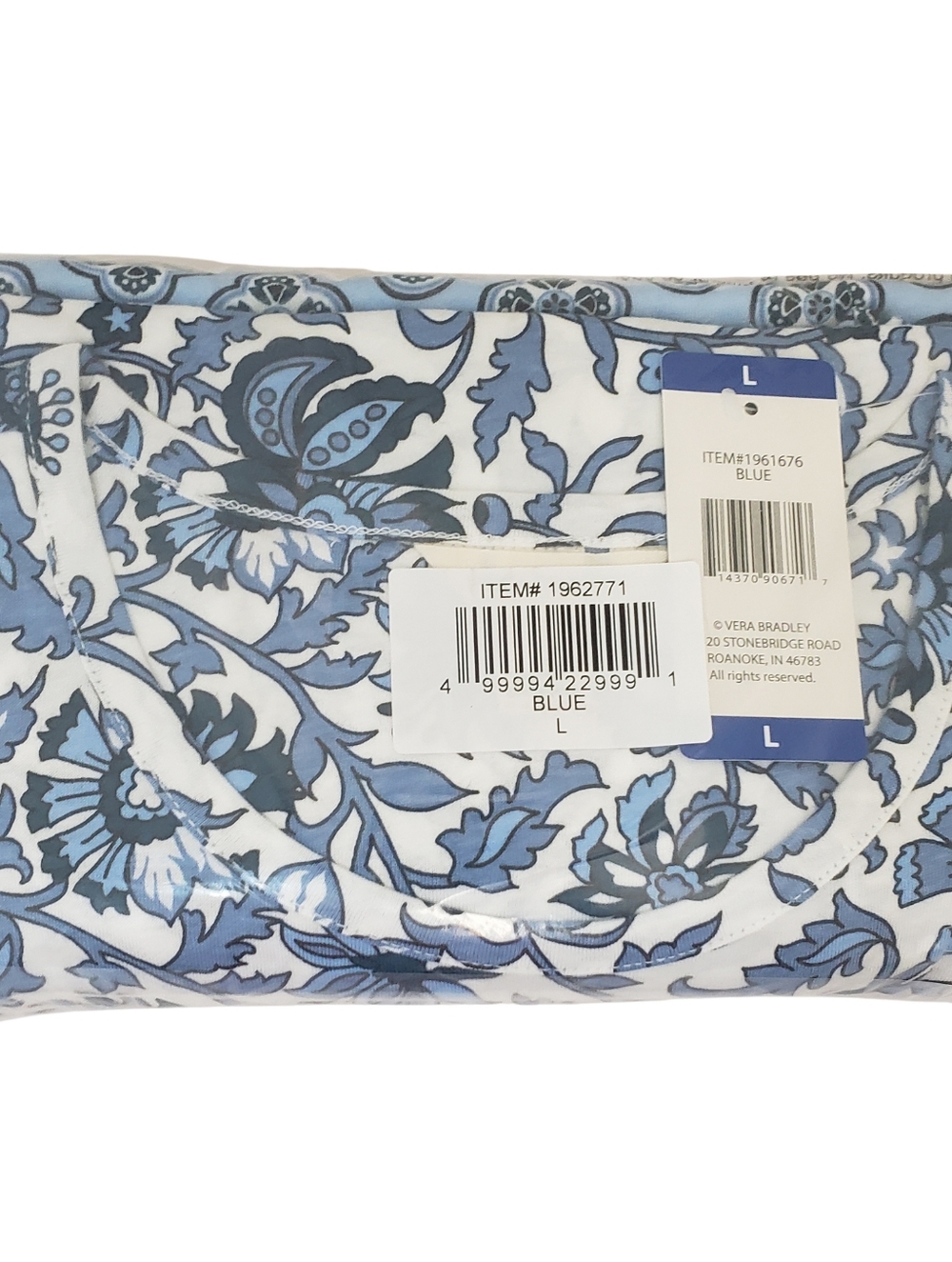 2 Vera Bradley Printed Crewneck Sleep Dresses/Shirts Women Blue NWT